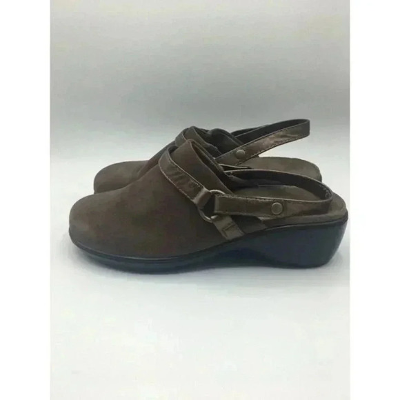 Vionic 372 Adelaide womens slingback orthaheel clogs brown suede leather size 8 - Picture 1 of 8